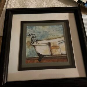 Framed Bath Bathtub Picture Donna Knold 11-3/4"